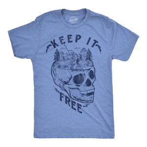 Mens Funny T Shirts Keep It Free Sarcastic Camping Graphic Novelty Tee For Men - Crazy Dog Men's T Shirt - 1 of 4