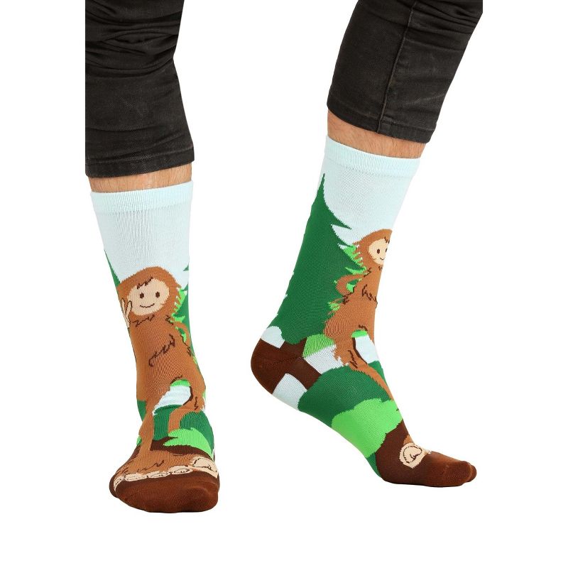 HalloweenCostumes.com One Size Fits Most  Bigfoot-Socks, Green/Green/Brown, 2 of 6