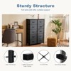 GlasFlength Decorative Storage Cabinets Tall Dresser Fabric Storage Tower ,Wooden Top for Kid Room, Closet, Entryway, Nursery, Gray 31.4"*11.8"*45.6" - 2 of 4