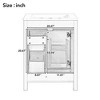 Mshliw Compact 24" Freestanding Bathroom Cabinet with Ceramic Basin, Soft-Close Hinges, Storage Drawers & Door Racks - 3 of 4