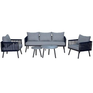 Courtyard Casual Spring Valley 5 pc Sofa Set One Sofa, Two Club Chairs, One Coffee Table & One End Table  frame with solution dyed Poly fabric - 1 of 4