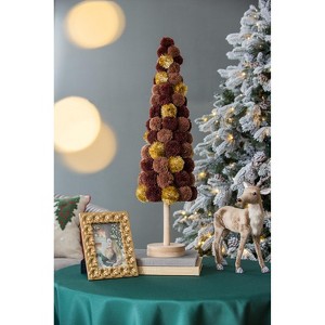 YOOCOZZ Unique Christmas Ornaments Decoration - Eye-catching DecorativeTall Plush Christmas Tree Table Decor, Coffee/Multicolored - 1 of 4