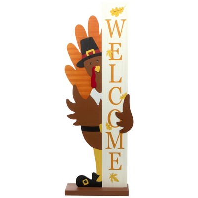 Northlight Turkey Welcome Fall Harvest Outdoor Porch Sign - 35.5"
