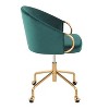 TiramisuBest Contemporary Green Velvet Task Chair with Adjustable Features, Gold Base (Indoor, 250 lbs Limit, Assembly Required) - 2 of 4