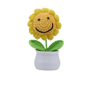 Unique Bargains Artificial Plants Hand-Knit DIY Yarn Yellow 1.97"x1.97"x5.51" 1 Pc - 1 of 4