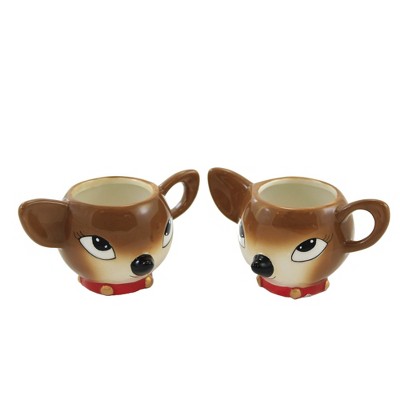 Tabletop 2.75" Tinsel Town Deer Cup Christmas Drink Reindeer One Hundred 80 Degree  -  Drinkware