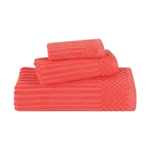 Modern Ribbed Cotton  Assorted Towel Set by Blue Nile Mills - 1 of 4