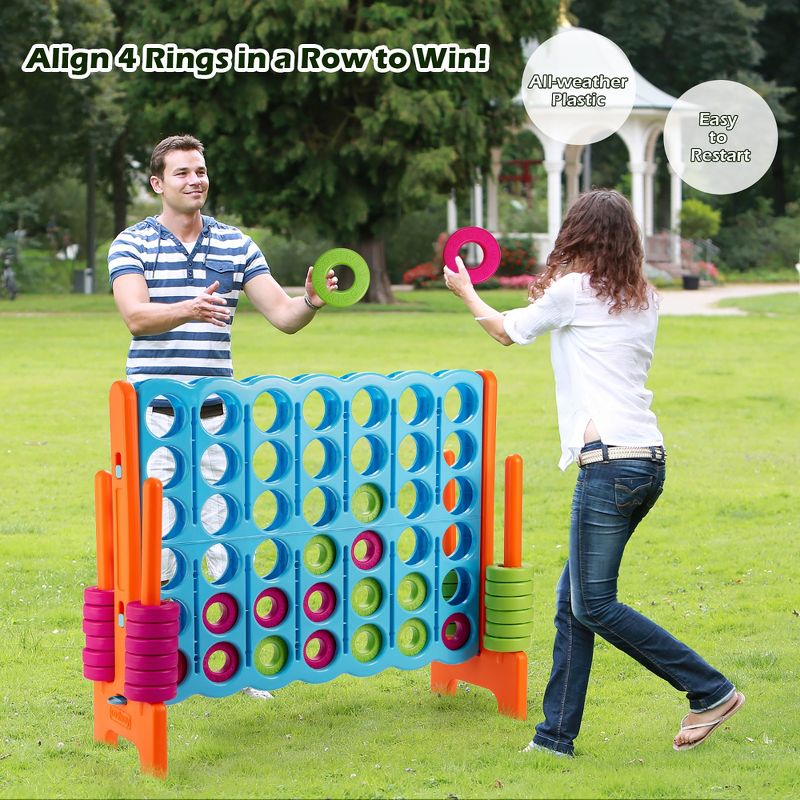 Costway Jumbo 4-to-Score 4 in A Row Giant Game Set Indoor Outdoor Kids Adults Family Fun, 3 of 11