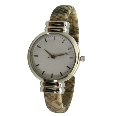 Olivia Pratt Faux Snake Skin Bangle Women Watch