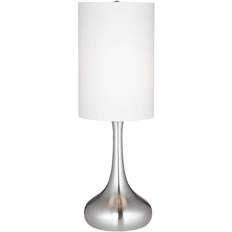 360 Lighting Modern Table Lamp with USB and AC Power Outlet Workstation Charging Base 24.5" High Brushed Nickel Droplet Living Room Desk Bedroom, 3 of 9
