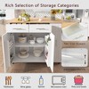 Kitchen Island with Drop Leaf, Kitchen Storage Cart with 3 Tier Pull Out Cabinet Organizer, 2 Drawers, Rolling Kitchen Cart on Wheels with Towel Rack - 3 of 4