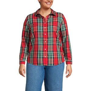 Lands' End Women's No Iron Supima Cotton Long Sleeve Shirt - 1 of 3