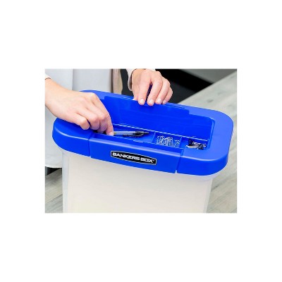 Heavy Duty Clear and Blue Plastic Portable File Storage Box