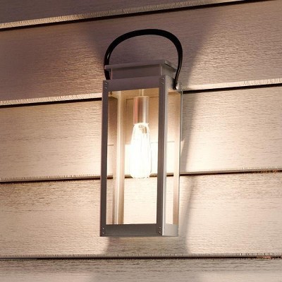 Urban Ambiance Luxury Modern Farmhouse Outdoor Wall Light,  15-7/8"H x 6-1/2"W,  Stainless Steel Finish, UHP1130