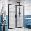 ORRD 56–60" Sliding Shower Door, 72" H Semi-Frameless Clear 6mm Tempered Glass with Matte Black Frame - 2 of 4