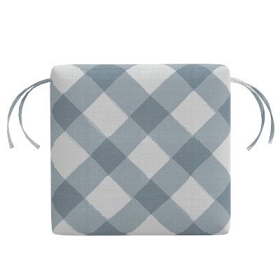 18" x 18" Outdoor Seat Cushion Buffalo Bias Cloud with Ties, Fade-Resistant: Water-Resistant, Zipper Closure - Skyline Furniture