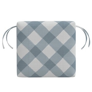 18" x 18" Outdoor Seat Cushion Buffalo Bias Cloud with Ties, Fade-Resistant: Water-Resistant, Zipper Closure - Skyline Furniture - 1 of 4