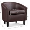 GustoWave Faux Leather Barrel Accent Chairs with Soft Seat, Upholstered Club Armchairs for Living Room Bedroom - 2 of 2