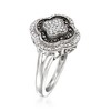 Ross-Simons 0.25 ct. t.w. Black and White Diamond Clover Ring in Sterling Silver - 3 of 4