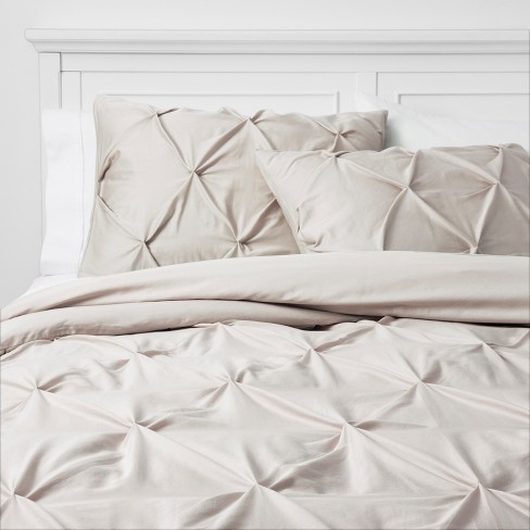 tan pleated comforter set