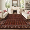 8'x10' Washable Bordered Modern Geometric Living Room Rugs, Stain Resistant Non Slip Large Throw Carpet for Bedroom Dining Room, Red - 3 of 4