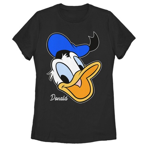 Women\'s Mickey & Friends Medium : Target Black - Big - Duck Donald T-shirt Face
