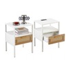 CAVINAS 15.75" Rattan Nightstand with Drawer, Modern End Table with Metal Legs, Beside Table with Open Space for Bedroom - 2 of 4