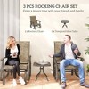 3-Piece Outdoor Gliders Set Bistro Set with Steel Frame, Tempered Glass Top Table for Patio, Garden - 4 of 4