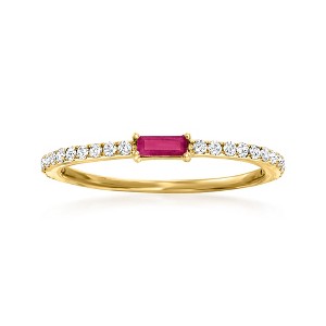 Pure Collection by Ross-Simons 0.10 Carat Ruby and .19 ct. t.w. Diamond Ring in 14kt Yellow Gold - 1 of 4
