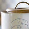 FONTOI Metal Storage Bin with Wooden Lid, Stylish Kitchen Canister, Eggshell, 7.09"*11.02"*7.09" - 4 of 4
