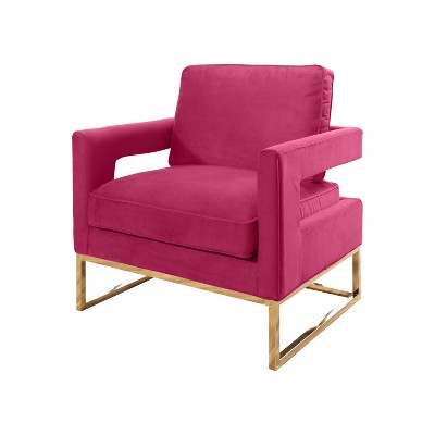 Harrisford Velvet Armchair with Stainless Steel Base Rose - Abbyson Living