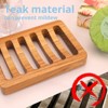 Aoibox Slotted Teak Wood Soap Dish 2 Pack, Self Draining Soap Holder for Shower, Sink, Bathroom, Bathtub, RV, Kitchen Sponge Rack - 2 of 4