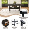 YOOCOZZ  71 × 35.4" Dining Table, 4 Black Textured MDF Tabletop, Lower Storage Platform - 3 of 4