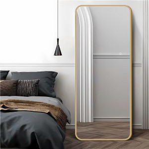 ACEPANO 64.2 in. H Full-Length Mirror with 3-Color Adjustable Lighting-Gold - 1 of 4