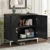 Simple Storage Cabinet Accent Cabinet with Solid Wood Veneer and Metal Leg Frame - 4 of 4