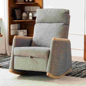 CAVINAS Polyester Glider Rocking Chair with Footrest and High Backrest,Comfy Upholstered Rocking Chairs,Nursery Accent Chair for Bedroom - 1 of 4