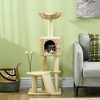 PawHut Scratching Posts Include 45" Cat Tree for Indoor Cats with Ramp, Condo, Toy Balls, Platforms, Bed Cat Tower, Beige - 2 of 4