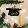Old World Christmas 2.0 Inch Graduation Cap Commencement Gold Tassel Tree Ornaments - 3 of 3