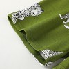 Owlivia Organic Cotton Toddler Short Sleeve Pajama Sets, Baby Summer 2Pc Sleepwear - Green Cheetah - 3 of 4