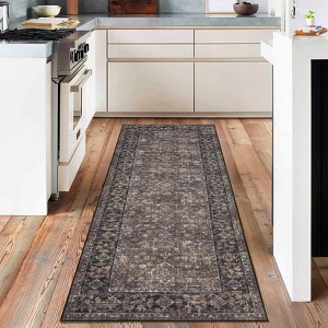Coolmee Washable Area Rug Antique Distressed Rugs for Living Room Vintage Non Slip Modern Bedroom Carpet Stain Resistant Rug - 1 of 4