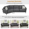VASIP 111" 3-Seater Curved Upholstered Sofa Plush Fabric with Two Printed Pillows,for Living Room,Apartment,Beige - 4 of 4