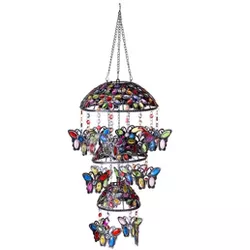Wind & Weather Three-Tiered Solar Jeweled Lighted Butterfly Mobile
