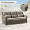 Spruce & Spring Outdoor Wicker Patio Outdoor Sofa Swivel Chair Coffee Table - 2 of 4