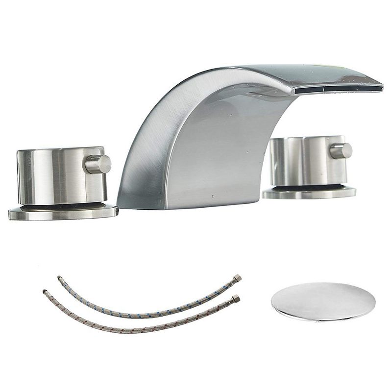 BWE 8 in. Widespread 2-Handle Bathroom Faucet With Led Light And Pop Up Drain, 1 of 9