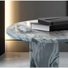 NicBex Natural Marble Small Coffee Table, Genuine Marble Round End Table, Stone Side Table for Living Room,17.7" Nightstand with Semi-Polished Surface - 2 of 4