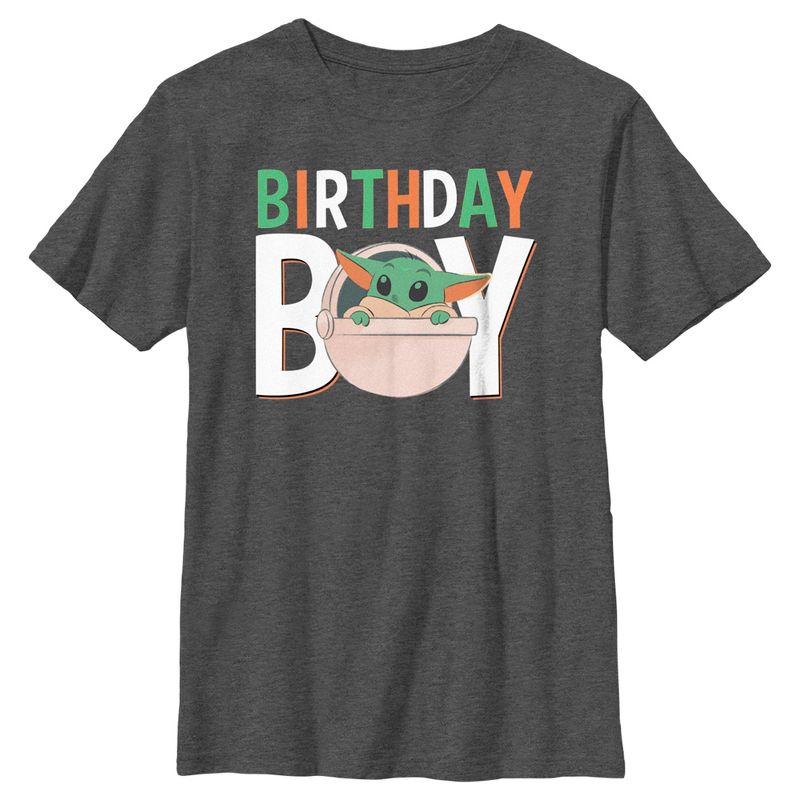 Boy's Star Wars: The Mandalorian Grogu Bassinet Birthday Boy T-Shirt, 1 of 6