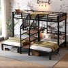 KTMBDW Bunk Bed for Kids, Metal Bunk Bed with Guardrails, Ladder & Storage, Easy to Assemble (Black) - 3 of 4