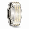 Black Bow Jewelry Titanium and 14K Gold, 8mm Flat Unisex Comfort Fit Band - 4 of 4