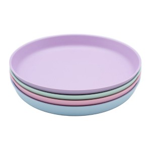 WeeSprout Bamboo Plates, Kid-Sized Bamboo Kids Plates, Dishwasher Safe Bamboo Plate for Kids, 4 pack - 1 of 4