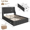 coucheta Bed Frame with 4 Drawers & Wingback Headboard, Built-in Charging Station Ports, Diamond Tufted Upholstered Platform, No Box Spring Needed - 2 of 4
